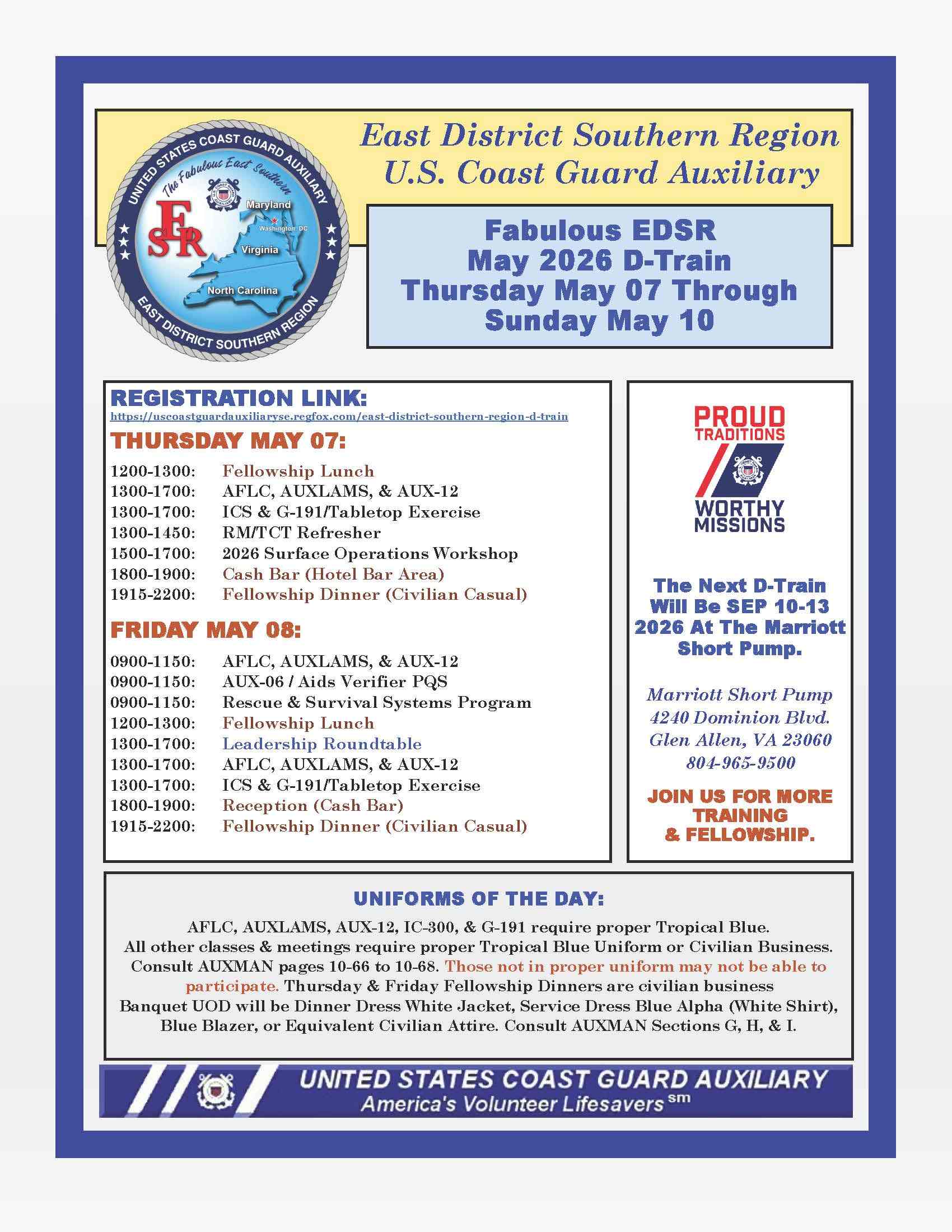 DTRAIN Schedule Page 1